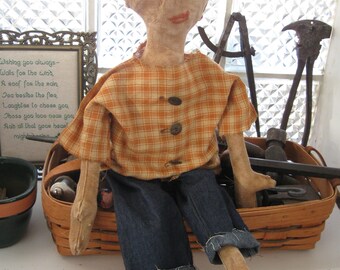 Primitive Folk Art Doll Gordon, OOAK, FAAP