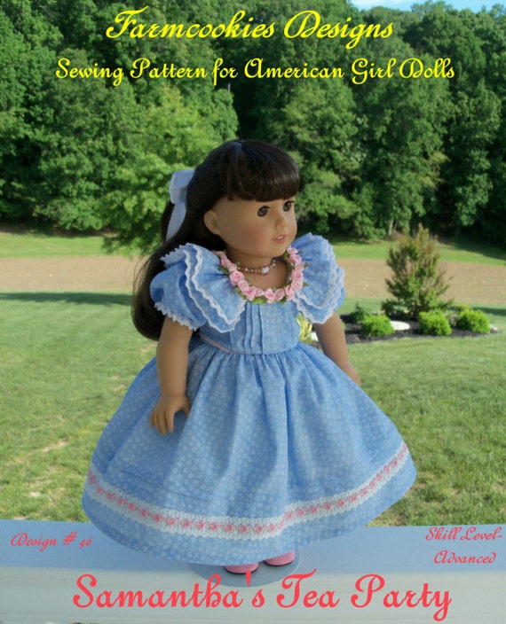 PRINTED Sewing Pattern / Samantha's Tea Party / Fits 18" American Girl dolls