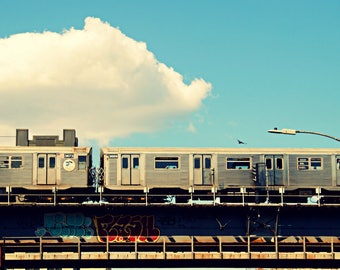 J Train, NYC Subway Photography Print, New York City Wall Art, Train Photograph