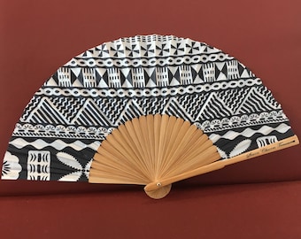 Fiji masi print bamboo fans