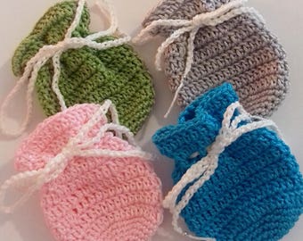 Handmade Cotton Crochet Pouch | Choice of Four Colours
