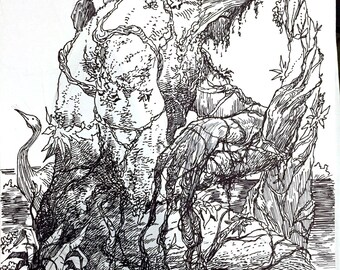 Swamp Thing drawing by Steve Lieber
