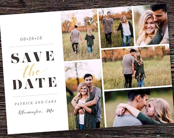 wedding full image save the date card with photo printable