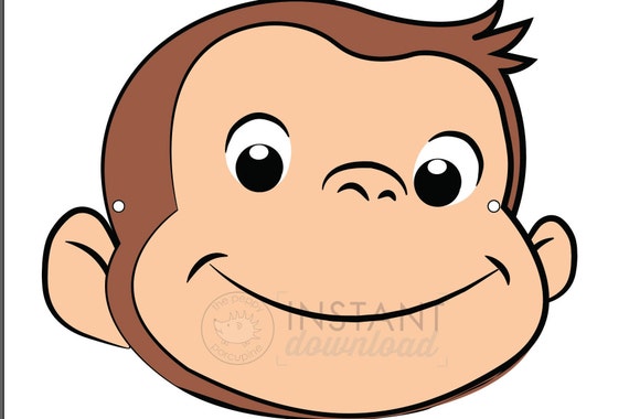 DIY Curious George Masks Printable Last Minute Halloween