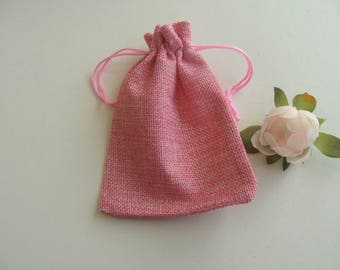 Gift jewelry box small burlap bag pink 13 * 9.5 cm