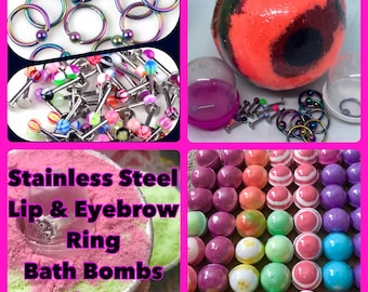 Lip & Eyebrow Ring Bath Bombs, Free Shipping in the U.S.A.