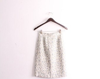 Floral Brocade 90s Pencil Skirt
