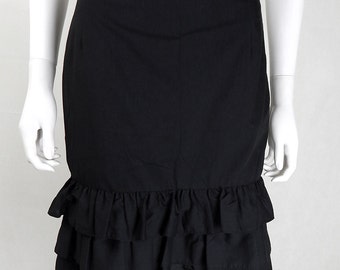 Original 1980s Vintage Black Ra-Ra Skirt UK Size 10