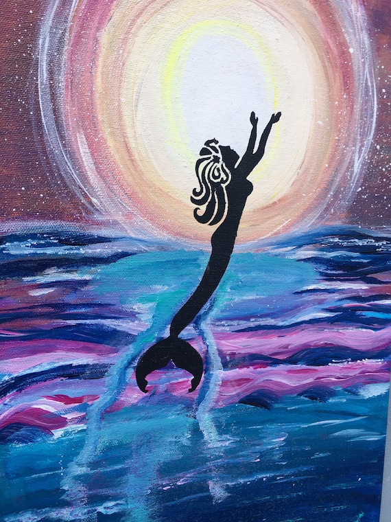 Mermaid Painting Hand Painted Acrylic Original Painting by