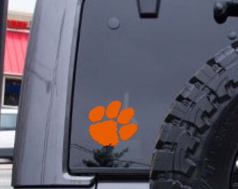 Tiger Paw decal, Clemson decal, football decal, FREE SHIPPING, Orange vinyl, laptop decal, decal sticker, dorm room decal, home decor #205