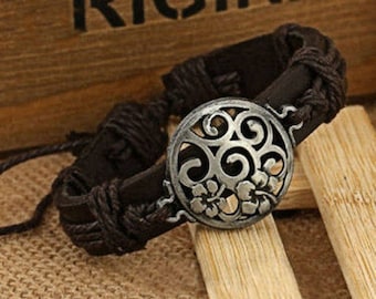 Leather Scroll Bracelet