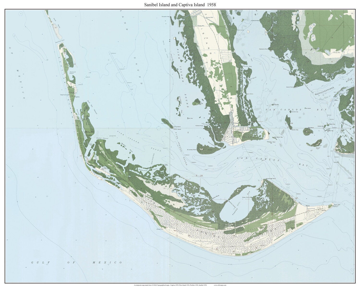 Sanibel Island Captiva Island Florida Old Topo Map A - ðzoom sanibel island captiva island florida old topo map a - ðzoom