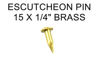 SOLID BRASS Escutcheon Pin or Nail-Decorative Nail-100 Pieces-1/4 Inch Long-NAIL002