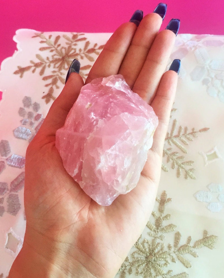 Mothers Day Gift for Grandma/ Raw Rose Quartz Crystal / Pink Quartz
