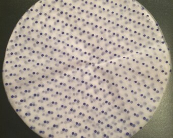 Tulle Circles - White with Blue Polka Dots