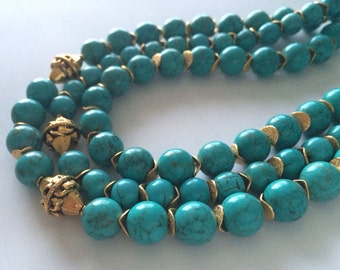 Layered in Turquoise 3 Strand Necklace