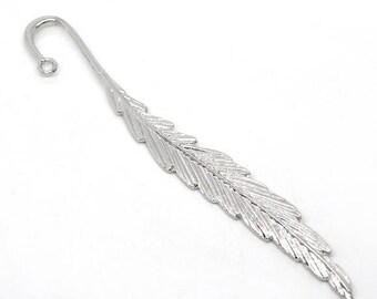 Label Page motif silver feather 12cm