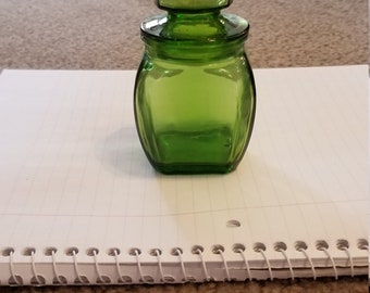 Vintage Green Apothecary Glass Jar Storage Jar Forest Green