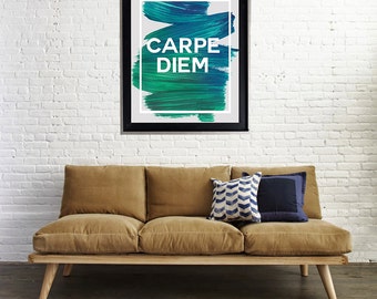 Carpe Diem Watercolor Art Print Matte Print Poster Seize the Day