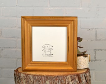 8x8 Square Picture Frame in Scully Style with Vintage Old Gold Finish - IN STOCK Same Day Shipping - 8 x 8 Photo Frame Metallic