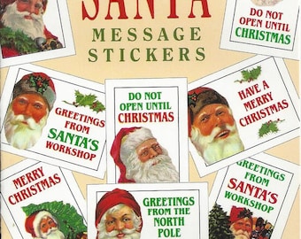 Vintage Old-Time Santa Message Stickers Dover Publications Book, 1994