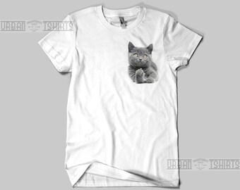 Kitty Showing Middle Finger Tee / Premium Quality ! - Made in London / Fast Delivery to the Usa , Canada , Australia & Europe !