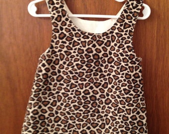 Toddler Leopard jumper, Girl's jumper, Corduroy Jumper