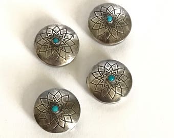 Vintage Sterling Silver Button Covers