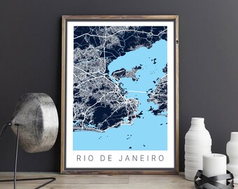 Rio De Janeiro / Map Art/ Rio De Janeiro Map / Rio De Janeiro Print / Rio De Janeiro Poster / Rio / Rio Poster / Rio De Janeiro Art