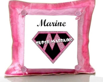 Cushion Pink Supermarraine personalized with name