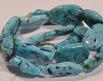 Nevada Blue Turquoise Progressive Strand Beads Nuggets Turquoise Beads natural Gemstone Beads Jewelry Making Supplies