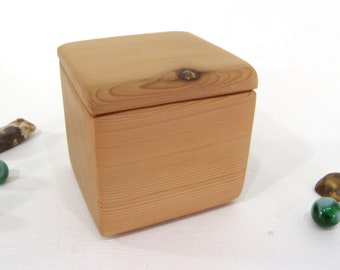 Western Red Cedar Wood Box, guitar pick box, earring box, cuff links box, office desk organizer, gift for naturalist, natural jewelry box,