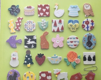 200 Stylish Air Dry Clay Brooches Japanese Craft Book (In Chinese)
