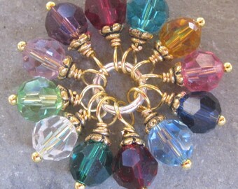 Swarovski Crystal Birthstone Charms, Stitch Markers, Bead Dangles, 6mm Swarovski Beads, Wine Charms, Interchangeable Earrings
