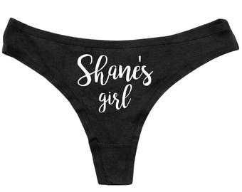 My Girl Thongs - Property Of Thongs - Thongs - Funny Panties - Womens Underwear - Funny Black Thong - Adult Underwear - Custom Panties