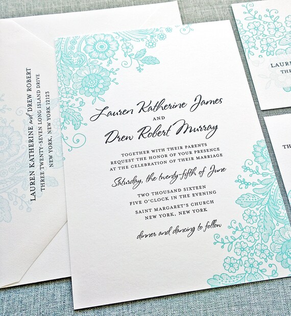 Teal Wedding Invitations 9