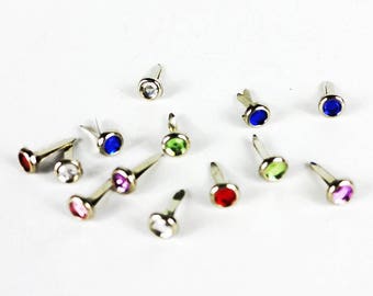 10 x diamondte brads 6mm scrapbooking/gift/papercrafts decorative embellishments