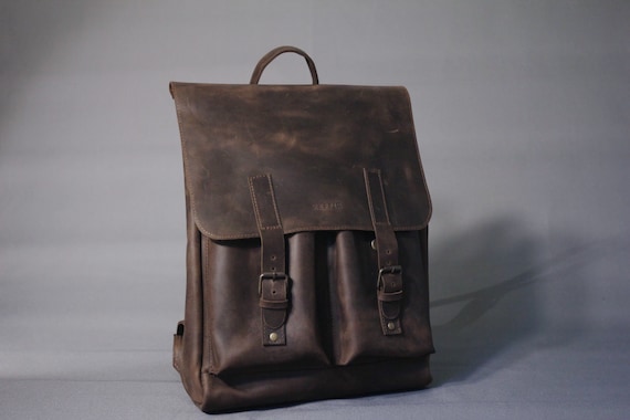 Leather backpack