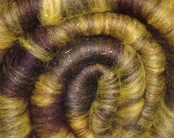 Fiber batt for spinning and felting - Drum carded mixed fiber batt - 2.0 ounces - Mysterious Marsh