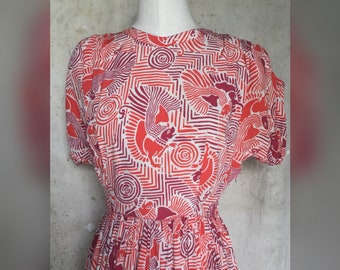 1940s Rayon Novelty Print With Iguanas 34 Bust
