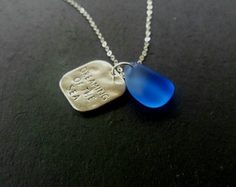Blue Sea Glass Jewelry Blue Sea Glass Necklace Beach Glass Necklace Sea Glass Pendant Beach Glass Necklace Irish Sea Glass Mermaid Jewlery