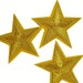 Iron On Gold Embroidered STARS Patch Appliques for DIY Fashion Crafts 5 PCS