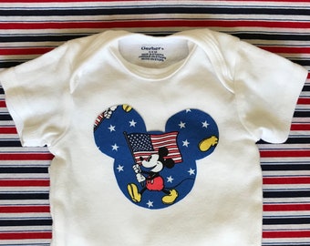 Patriotic Mickey Mouse Gerber Onesie