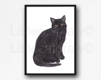 Cat illustration | Etsy