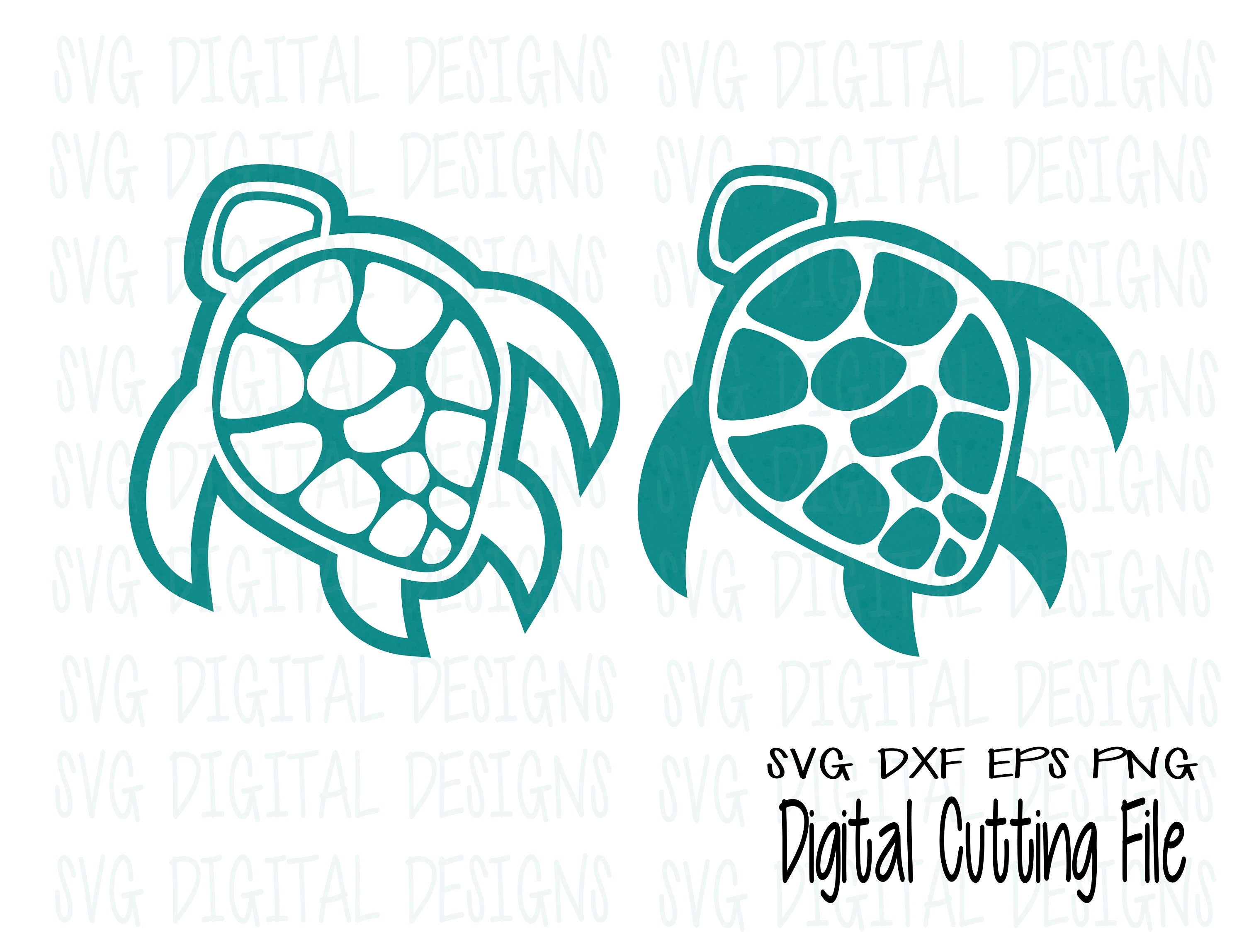 Download Sea Turtle SVG Set Underwater Ocean Animal Cut files Svg Dxf