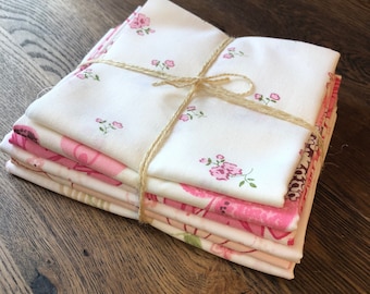 Re-claimed vintage sheet bundle: pinks.