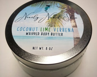 Coconut Lime Verbena Whipped Body Butter| Bath and Body| Body Lotion| Tropical Scent| Skin Care