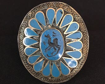 Kuchi CARVED Two Finger RING Turquoise Color Theater Belly Dance Costume Jewelry Uber Kuchi®