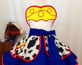 Girl's Jesse inspired Cow Girl Child's Dress Up Apron, Kid's Apron,Halloween Costume, Toy Story, Disneybound