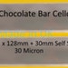 Mini Chocolate Bar - Cello Display Bags 30 Micron Self Seal - 87mm x 128mm + 30mm Flap